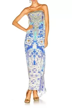 ROUND NECK KAFTAN PORCELAIN PARADISE