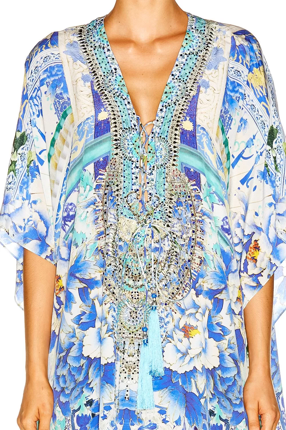 SHORT LACE UP KAFTAN PORCELAIN PARADISE 8 SHORT LACE UP KAFTAN PORCELAIN PARADISE - Image 6