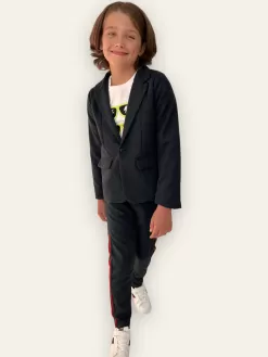 Dark Gray Tiger Suit Set -Fashion Store dark gray tiger suit set lola the boys 29174751494246
