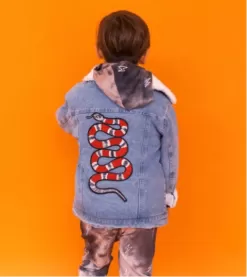 Denim Snake Sherpa Jacket -Fashion Store denim denim snake sherpa jacket lola the boys 28432907239526