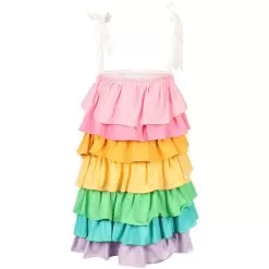 Linen Ruffle Sun Dress -Fashion Store dress linen ruffle sun dress lola the boys 29618972000358
