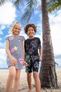 Mod Patch Stripe T Shirt Dress -Fashion Store dress mod patch stripe t shirt dress lola the boys 28708519149670