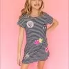 Mod Patch Stripe T Shirt Dress -Fashion Store dress mod patch stripe t shirt dress lola the boys 29090302197862