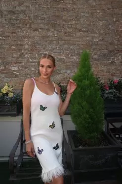 Women's Crystal Butterfly Feather Trims Dress 8 Women's Crystal Butterfly Feather Trims Dress -Fashion Store dress women s crystal butterfly feather trims dress lola the boys 29648638738534