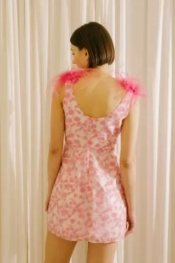 Nicolete Feather Satin Mini Dress -Fashion Store f3b5930c 863c 4eb3 b377 aac1da2fd7f1 2