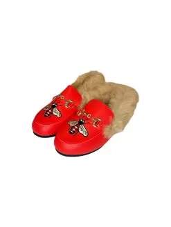 Queen Bee Faux Fur Loafer -Fashion Store footwear queen bee faux fur loafer lola the boys 29669752733798