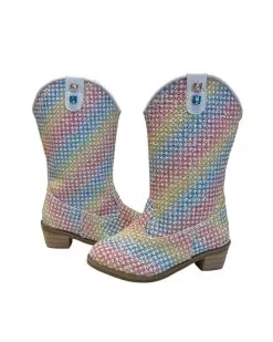 Rainbow Sparkle Cowgirl Boots -Fashion Store footwear rainbow sparkle cowgirl boots lola the boys 29621556740198