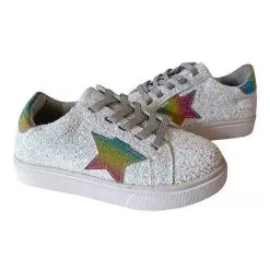 Rainbow Star Glitter Sneaker -Fashion Store footwear rainbow star glitter sneaker lola the boys 28301810237542