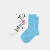 Girls Blue Floral Socks 2 Pack -Fashion Store girls blue floral socks 2 pack 470115 main