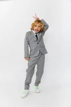 Gray Plaid Piece Suit -Fashion Store gray plaid piece suit lola the boys 29500227453030