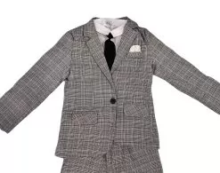 Gray Plaid Piece Suit -Fashion Store grey plaid piece suit lola the boys 28800844169318