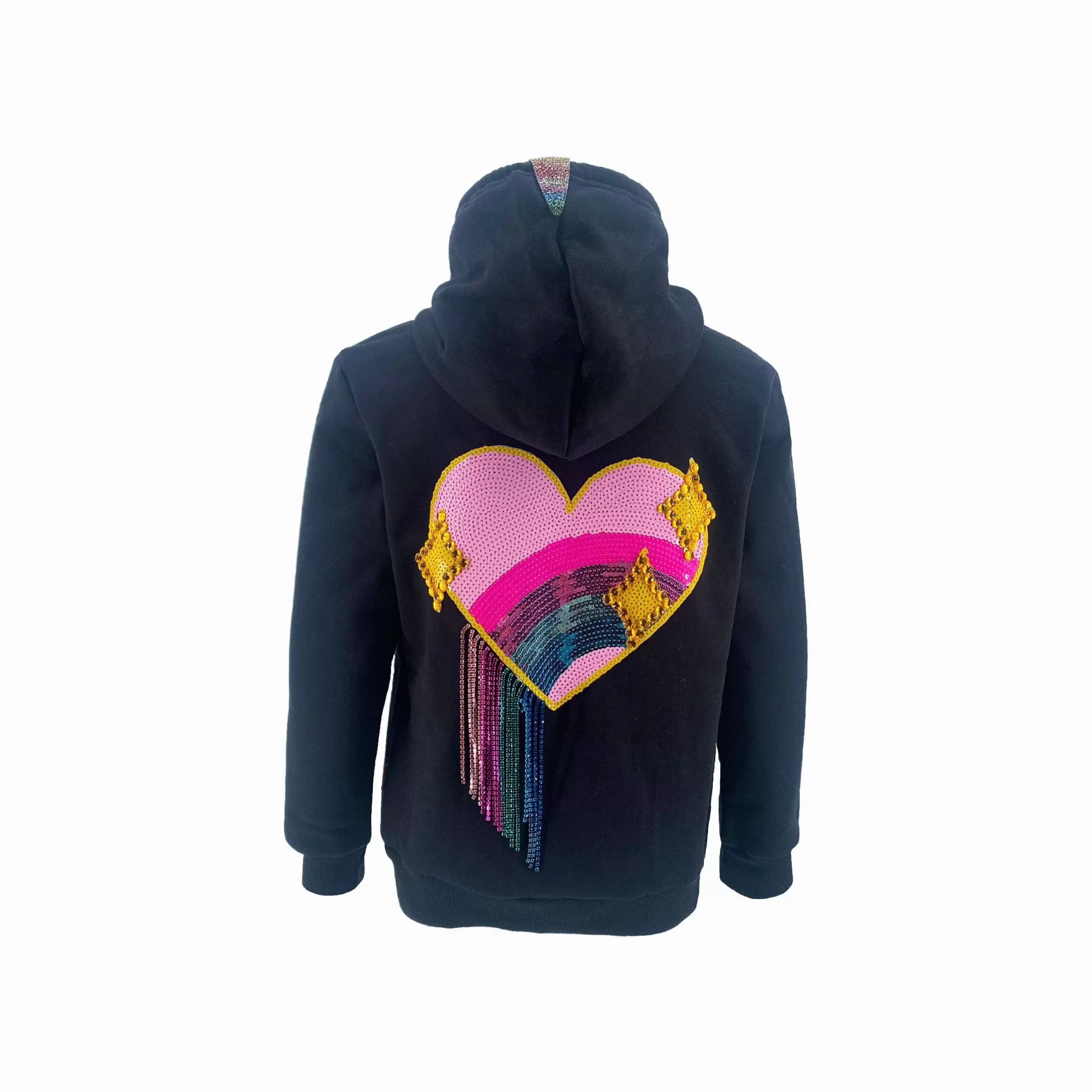 Women's Sparkle Heart Crystal Rain Hoodie 4 Women's Sparkle Heart Crystal Rain Hoodie - Image 2