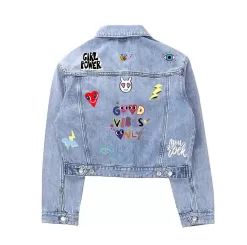 You Rock Painted Denim -Fashion Store jacket you rock painted denim lola the boys 29397485617254