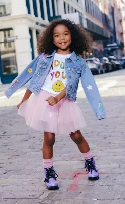 You Rock Painted Denim -Fashion Store jacket you rock painted denim lola the boys 29686606200934