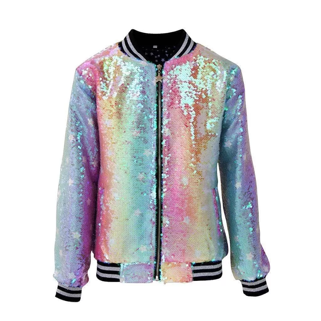 Care Bears Cheer Bear Sequin Bomber 5 Care Bears Cheer Bear Sequin Bomber - Image 3
