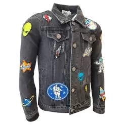 Interstellar Patched Denim Jacket 13 Interstellar Patched Denim Jacket -Fashion Store jackets bombers interstellar patched denim jacket lola the boys 27942933200998