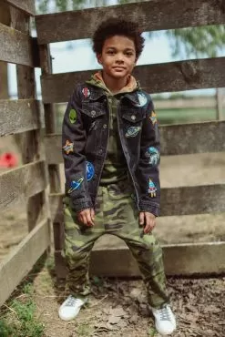 Interstellar Patched Denim Jacket 18 Interstellar Patched Denim Jacket -Fashion Store jackets bombers interstellar patched denim jacket lola the boys 28318911889510