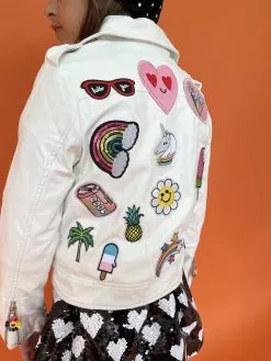 Patched Rainbow Daisy Vegan Leather 36 Patched Rainbow Daisy Vegan Leather -Fashion Store jackets bombers patched up princess vegan jacket lola the boys 28429132595302