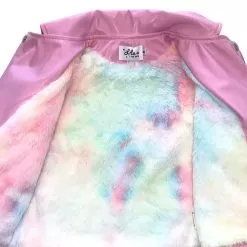 Pink Pearl Vegan Leather Jacket -Fashion Store jackets bombers pink pearl vegan leather jacket lola the boys 27959049093222