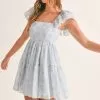 Maybelle Embroidered Tiered Babydoll Dress