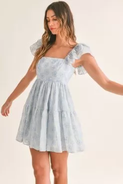 Maybelle Embroidered Tiered Babydoll Dress