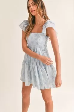 Maybelle Embroidered Tiered Babydoll Dress 16 Maybelle Embroidered Tiered Babydoll Dress -Fashion Store md4122 blue 5