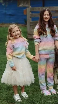 Ombre 3D Flower Sweater -Fashion Store ombre 3d flower sweater lola the boys 28369632297062