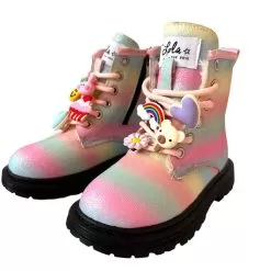 Ombre Rainbow Charm Boots -Fashion Store ombre glitter pastel charm boots lola the boys 29375109398630