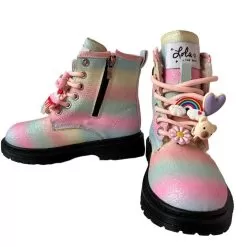 Ombre Rainbow Charm Boots -Fashion Store ombre glitter pastel charm boots lola the boys 29375109857382