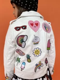 Patched Rainbow Daisy Vegan Leather 33 Patched Rainbow Daisy Vegan Leather -Fashion Store patched up princess vegan jacket lola the boys 28429103824998