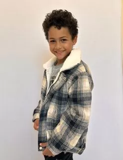 Plush Plaid Space Jacket -Fashion Store plush plaid space jacket lola the boys 29238703980646
