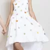 3D Rainbow Butterfly High Low Dress