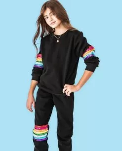 Black Rainbow Sequin Set -Fashion Store set black rainbow sequin set lola the boys 28341588066406
