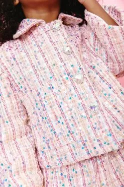 Pink Coco Sequin Tweed Suit -Fashion Store set pink coco sequin tweed suit lola the boys 29466171703398