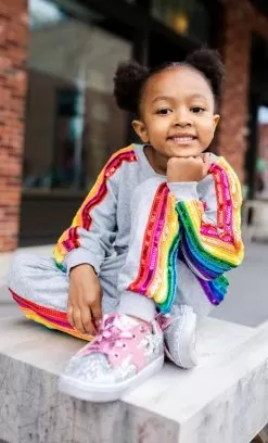 Sequin Rainbow Tracksuit Set -Fashion Store set sequin rainbow tracksuit set lola the boys 15696637231206