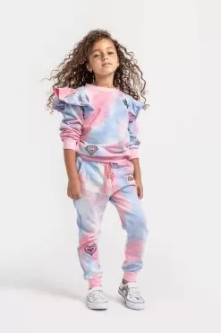 Tie Dye Ruffle Patch Jogger Set