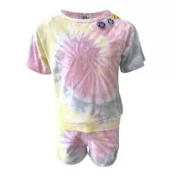 Women's Happy Face Tie Dye Short Set -Fashion Store set women s happy face tie dye short set lola the boys 29605920702566