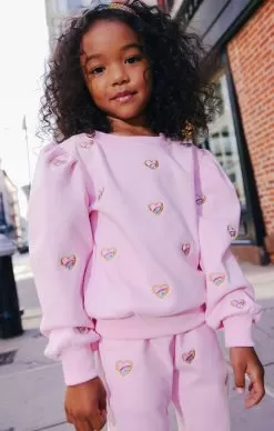 Embroidered Heart All Over Set -Fashion Store sets embroidered heart all over set lola the boys 29686604562534