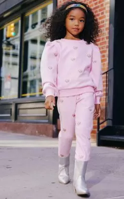 Embroidered Heart All Over Set -Fashion Store sets embroidered heart all over set lola the boys 29686604726374