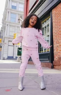 Embroidered Heart All Over Set -Fashion Store sets embroidered heart all over set lola the boys 29686604759142