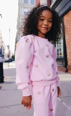 Embroidered Heart All Over Set -Fashion Store sets embroidered heart all over set lola the boys 29686607511654