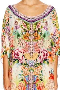 SHORT ROUND NECK KAFTAN FLOWER HOUR -Fashion Store shot 44 513 1