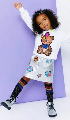 Silver Patch Mini Skirt -Fashion Store silver patch mini skirt lola the boys 29283652272230