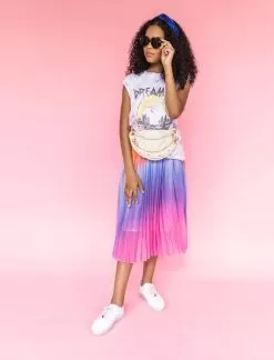 Sherbet Ombre Pleated Skirt -Fashion Store skirt sherbert ombre pleated skirt lola the boys 28705197523046