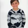 Grey Camo Flash Patch Sweater -Fashion Store sweaters sweatshirts grey camo flash patch sweater lola the boys 28483054698598