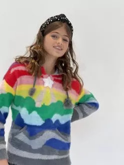 Shooting Star Rainbow Sweater -Fashion Store sweaters sweatshirts shooting star rainbow sweater lola the boys 28483762651238