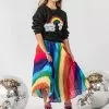 Smiley Sequin Cloud Rainbow Sweatshirt -Fashion Store sweaters sweatshirts smiley pearl cloud rainbow sweatshirt lola the boys 28324484710502
