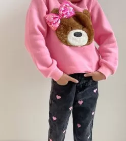 Teddy Bow Sweatshirt -Fashion Store sweaters sweatshirts teddy bow sweatshirt lola the boys 28428746293350