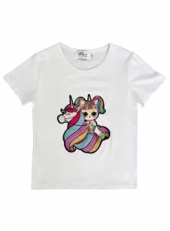 Unicorn Love Rainbow LED Doll Tee