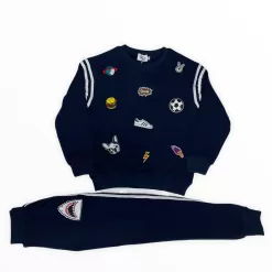 Varsity Patch Jogger Set Navy -Fashion Store varsity patch jogger set navy lola the boys 28922037862502